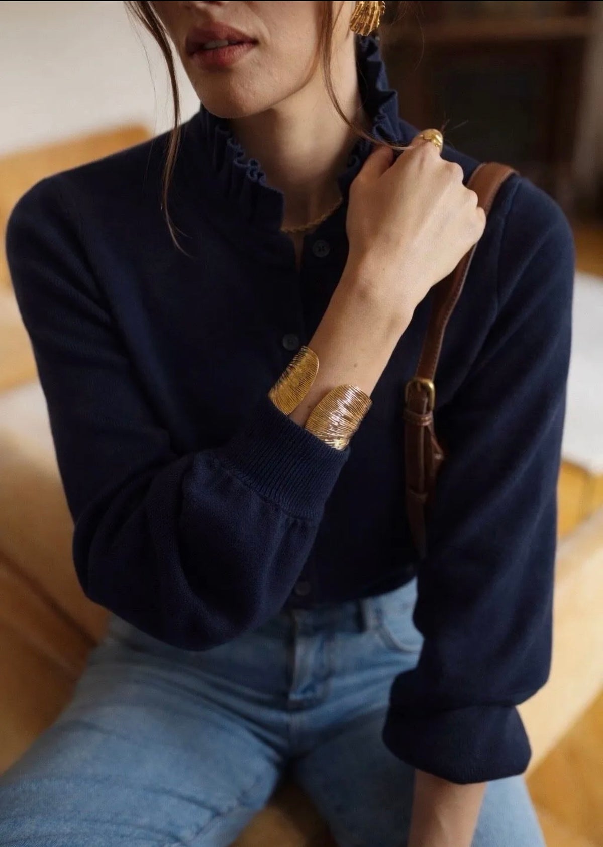 Quince Navy Cardigan
