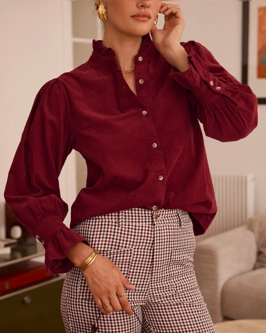 Cordelia Cord Burgundy Shirt