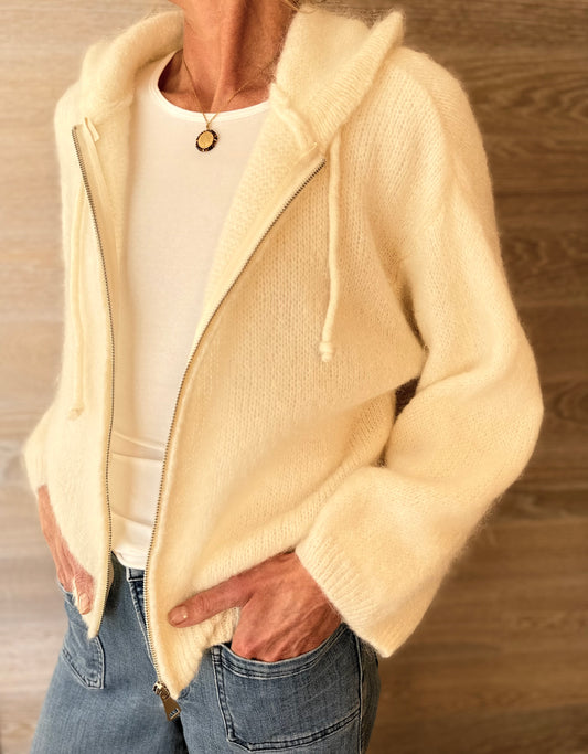 Kings Ecru Hooded Cardigan