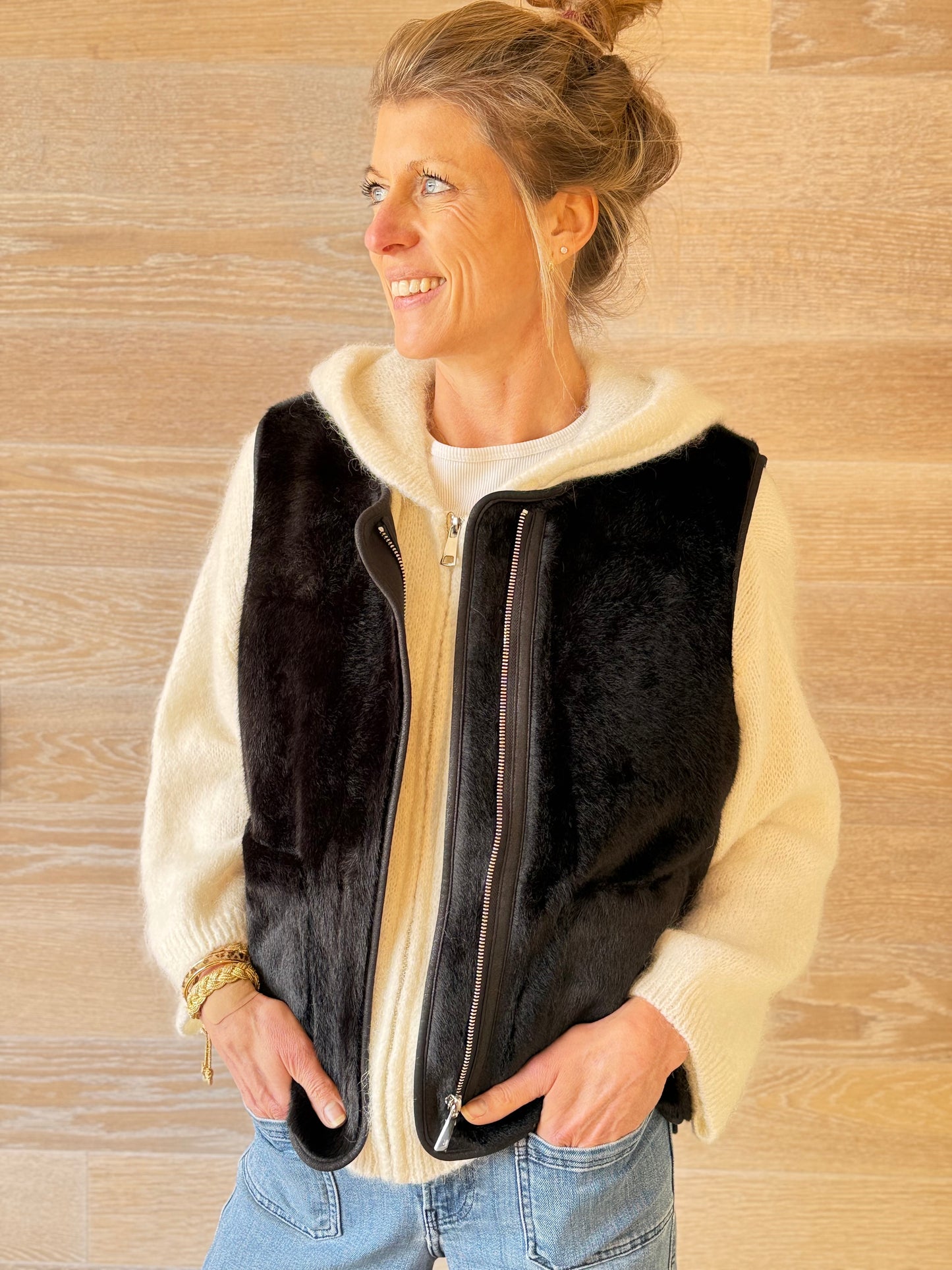 Kings Ecru Hooded Cardigan