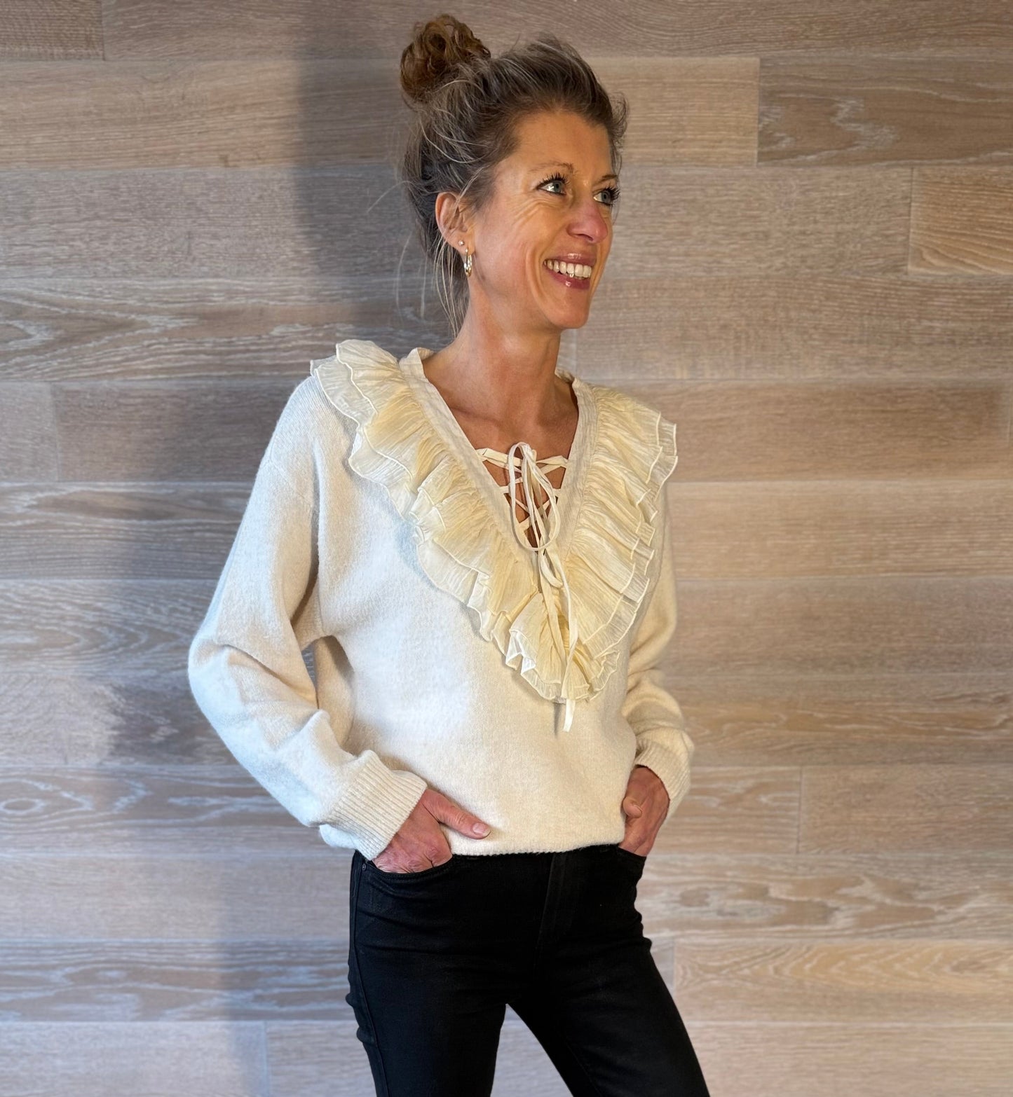 Hanover Cream Ruffle Jumper