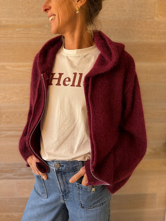 Kings Burgundy Hooded Cardigan
