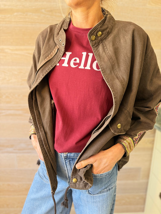 Hello Burgundy T-Shirt