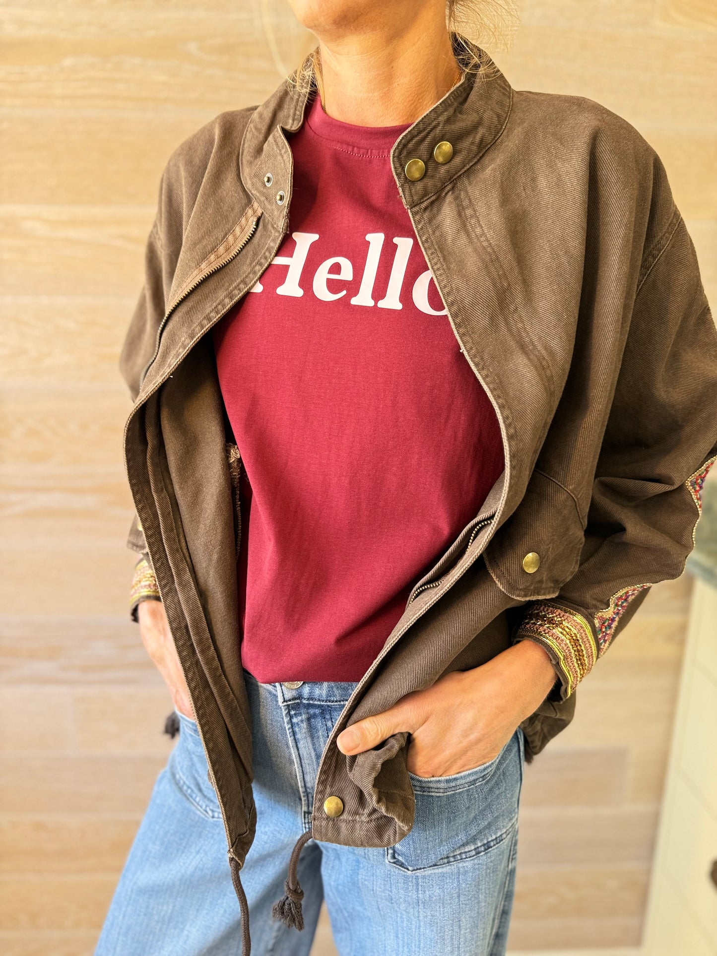 Hello Burgundy T-Shirt