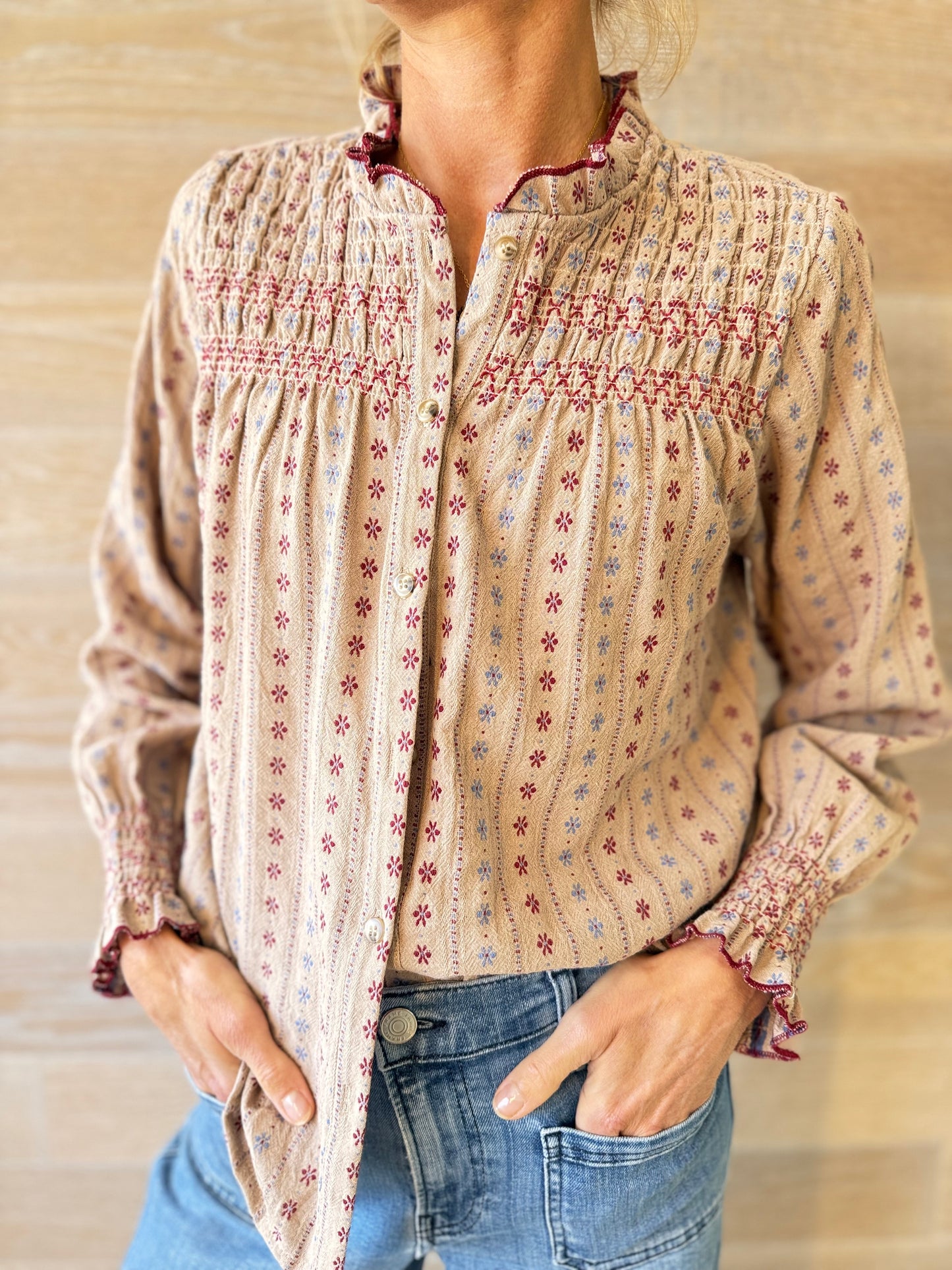 Talbot Oatmeal Blouse