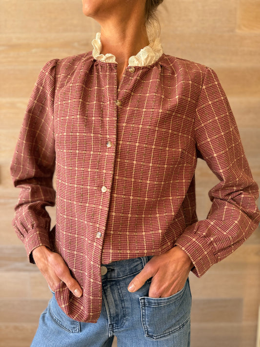 Bow Burgundy Blouse