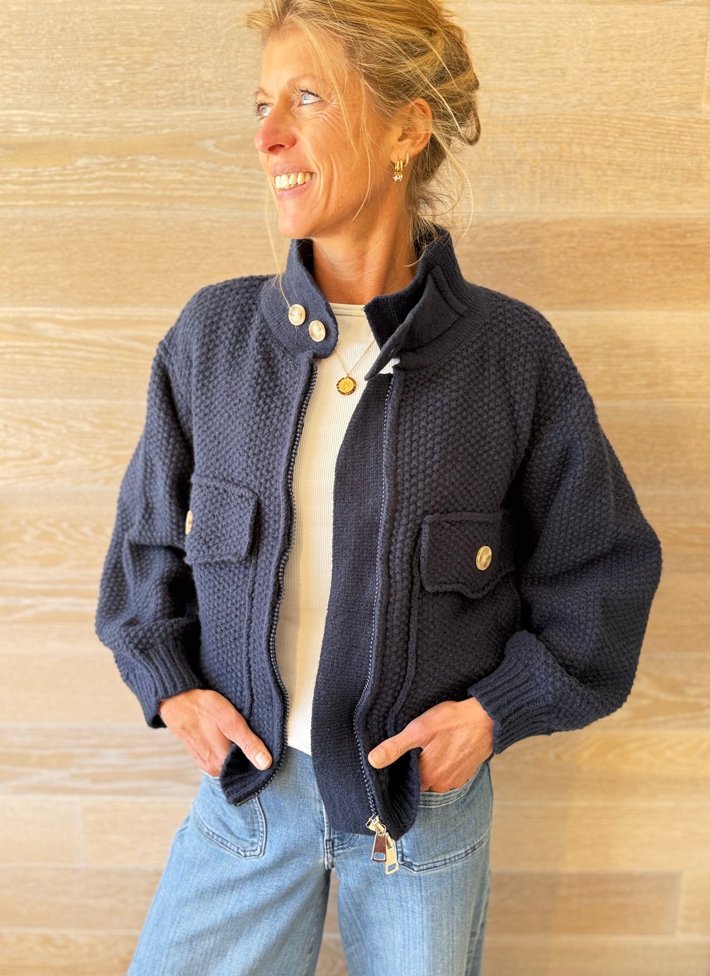 Lonsdale Knitted Bomber