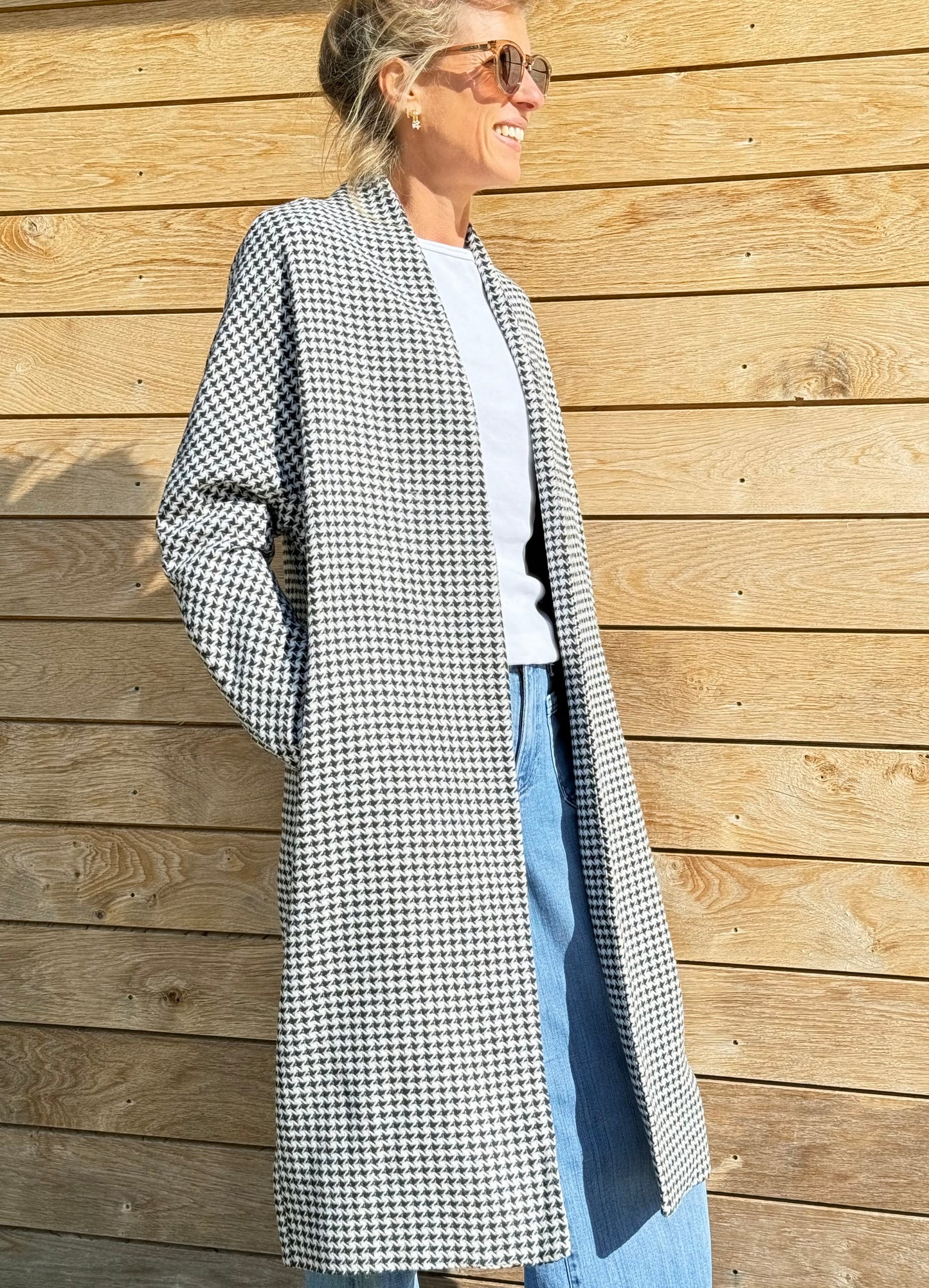 Bayswater Houndstooth Long Coat