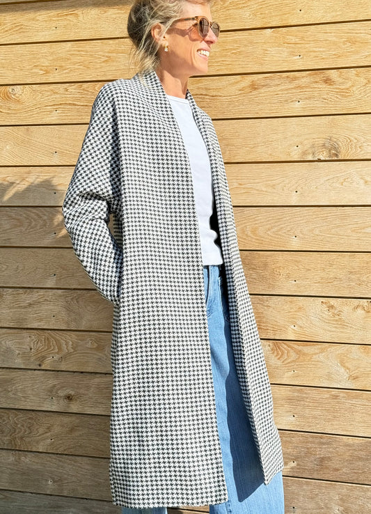 Bayswater Houndstooth Long Coat