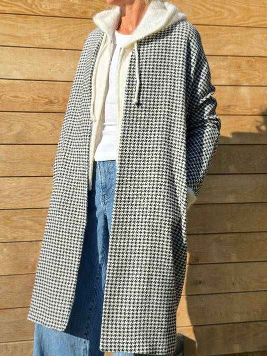 Bayswater Houndstooth Long Coat