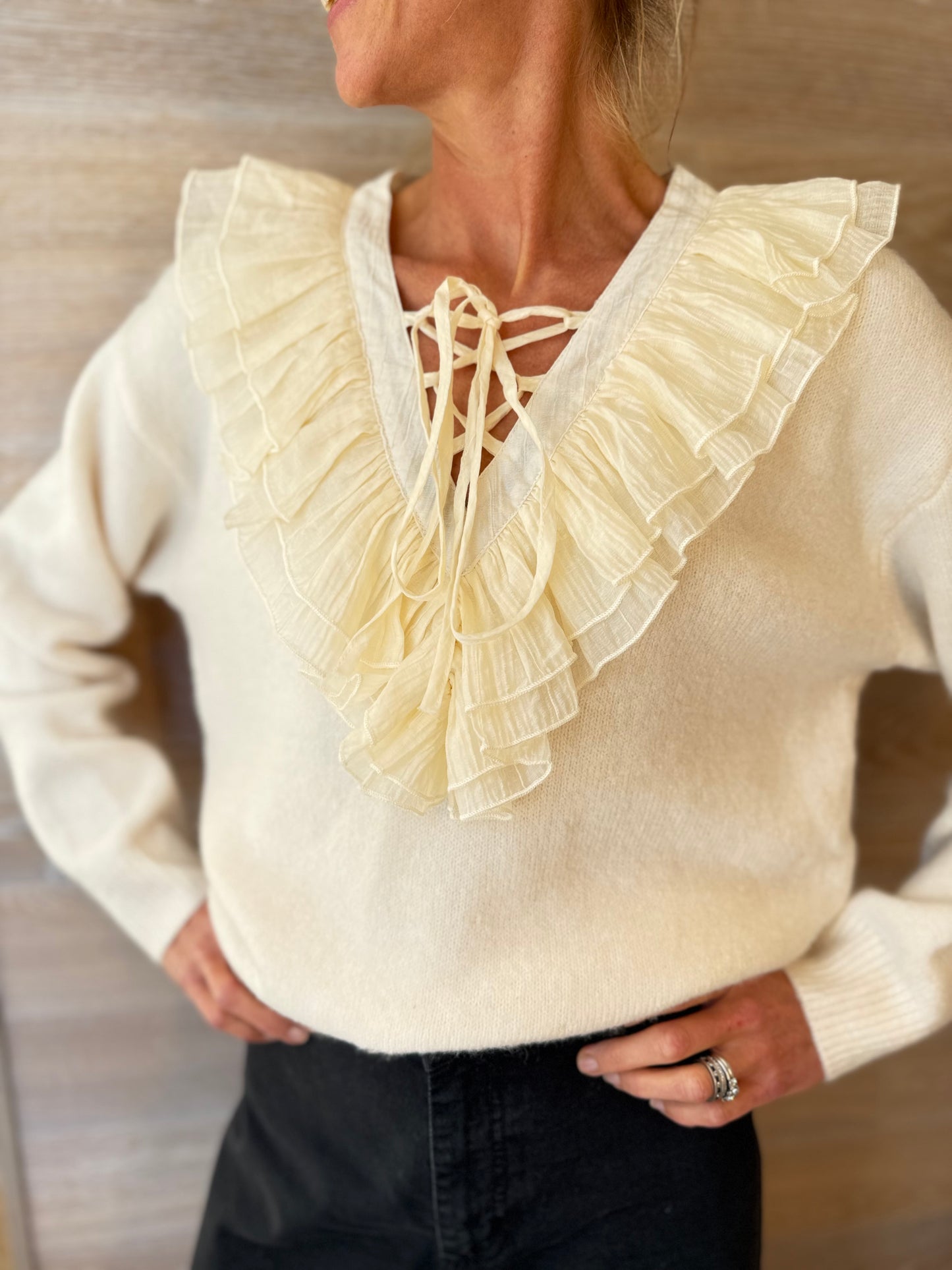 Hanover Cream Ruffle Jumper