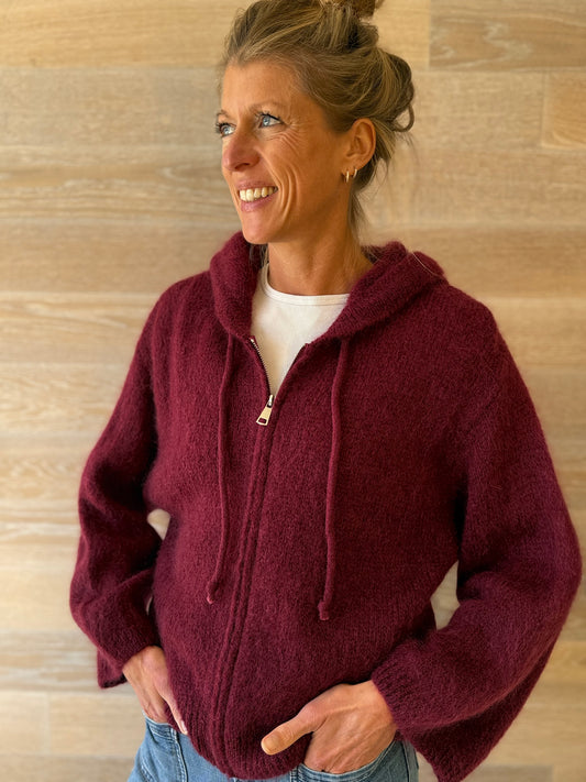 Kings Burgundy Hooded Cardigan