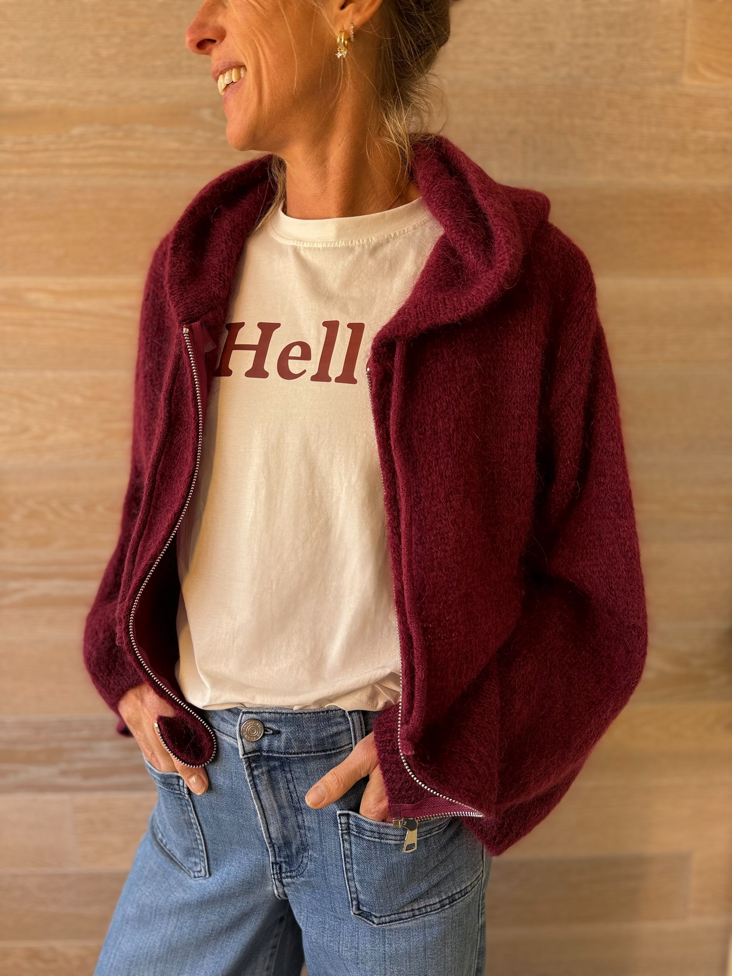 Kings Burgundy Hooded Cardigan