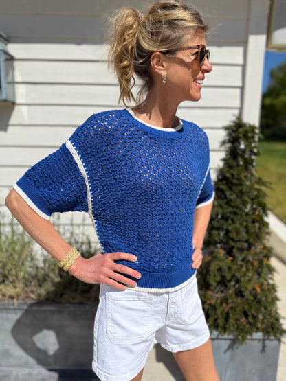 Orsett Blue Crochet Top