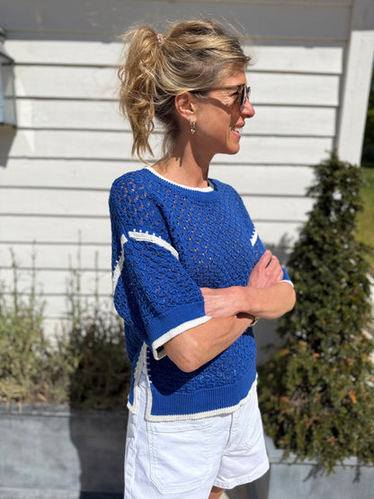 Orsett Blue Crochet Top