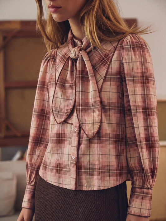Tierney Pink Check Blouse