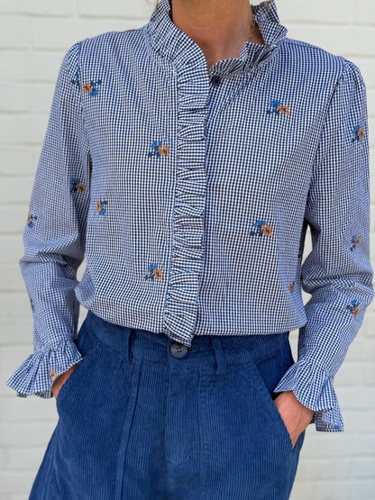 Flower Blue Blouse