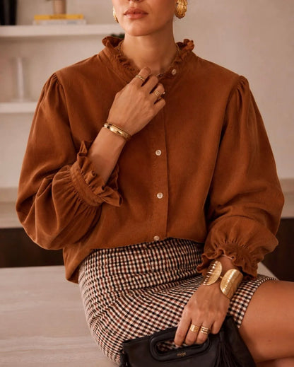 Cordelia Cord Cinnamon Shirt