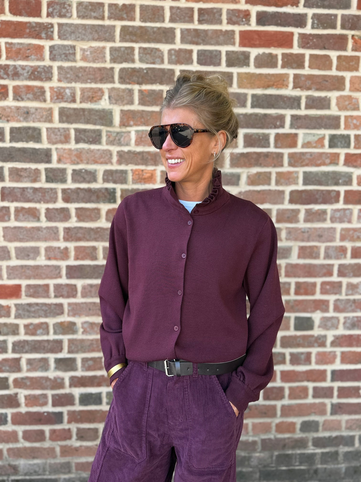 Quince Burgundy Cardigan