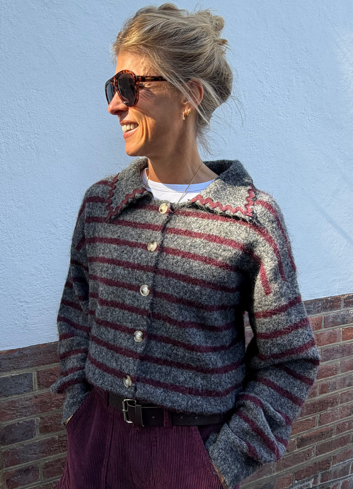 Breton Grey Cardigan