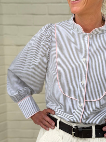 Tierney Khaki Stripe Blouse