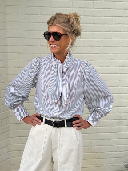 Tierney Khaki Stripe Blouse