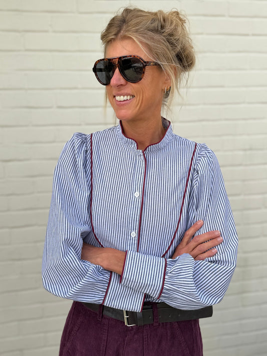 Tierney Navy Stripe Blouse
