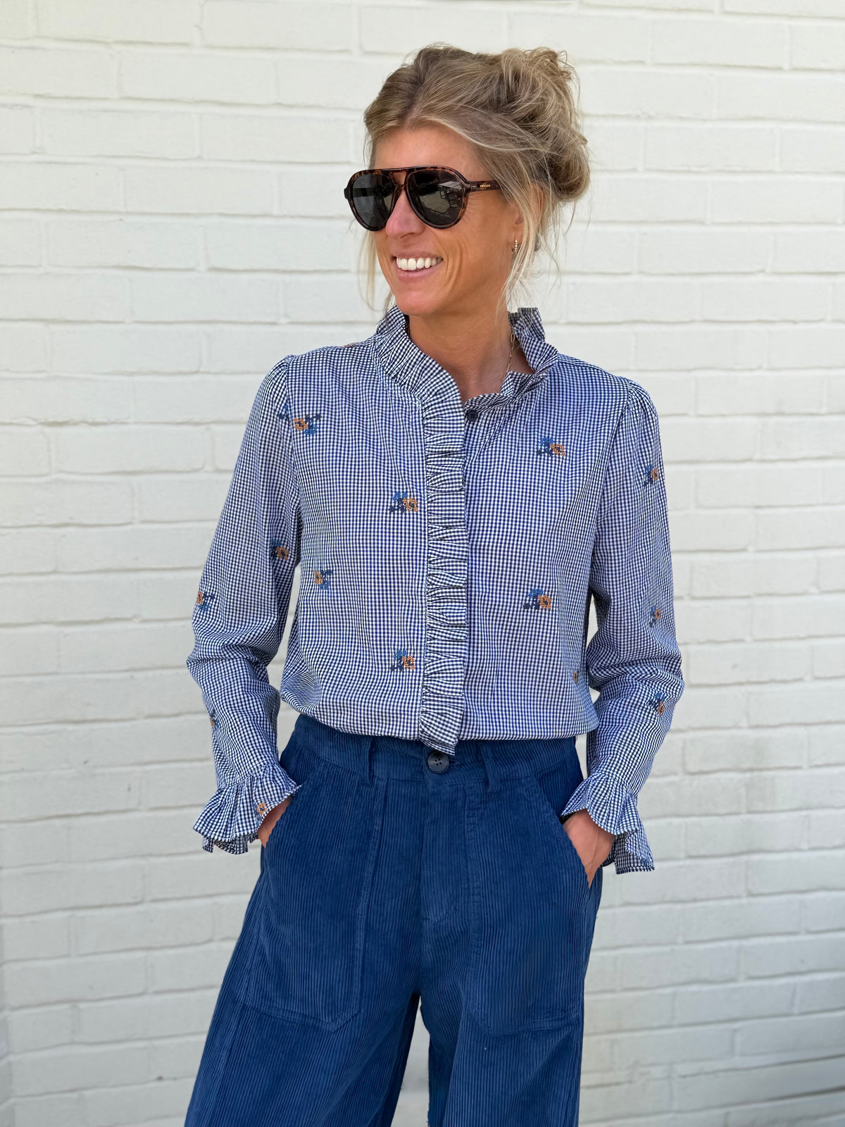 Flower Blue Blouse