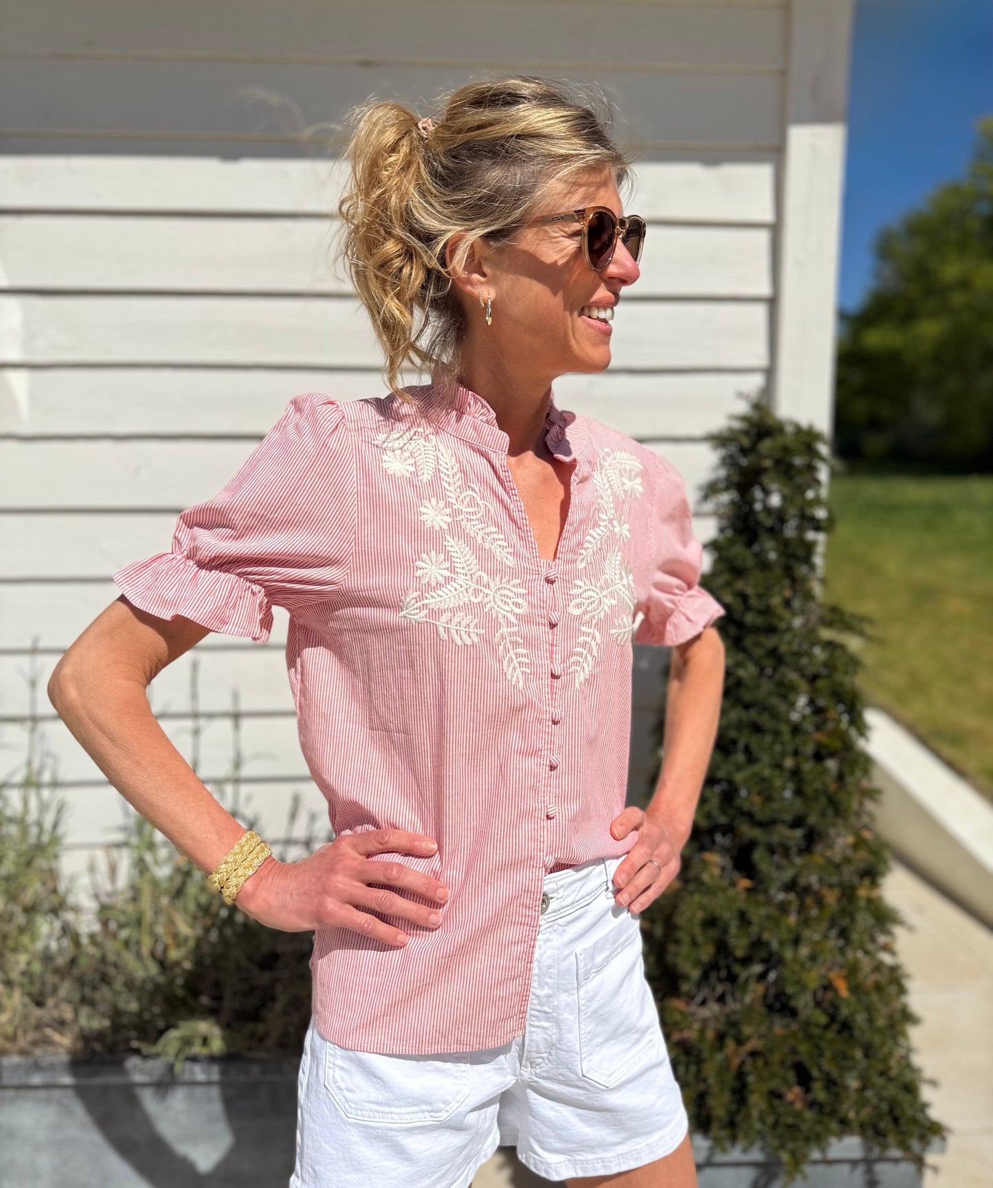 Coliston Red Stripe Blouse
