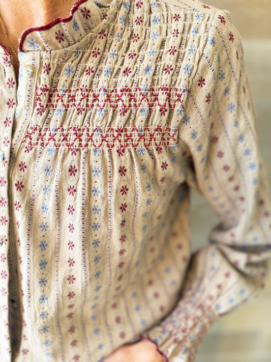 Talbot Oatmeal Blouse