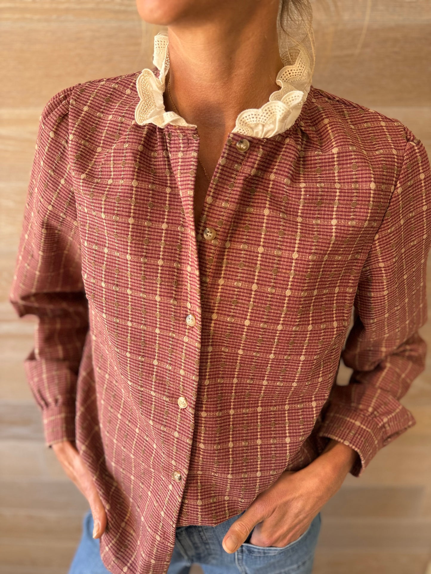 Bow Burgundy Blouse