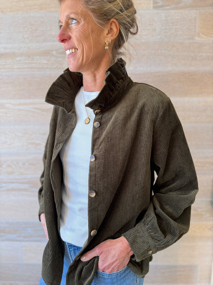 Peckham Khaki Cord Overshirt