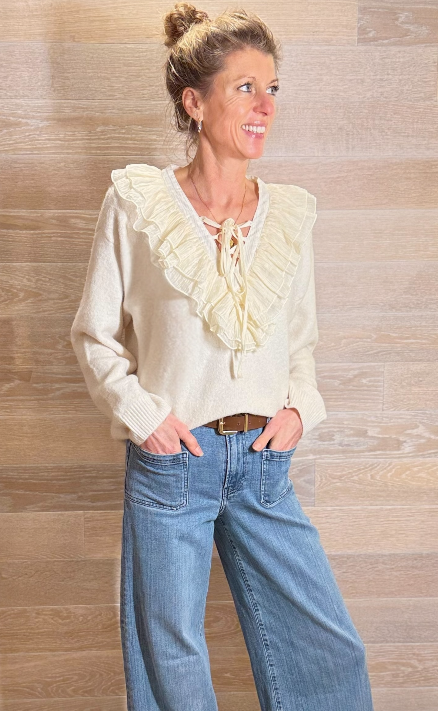 Hanover Cream Ruffle Jumper